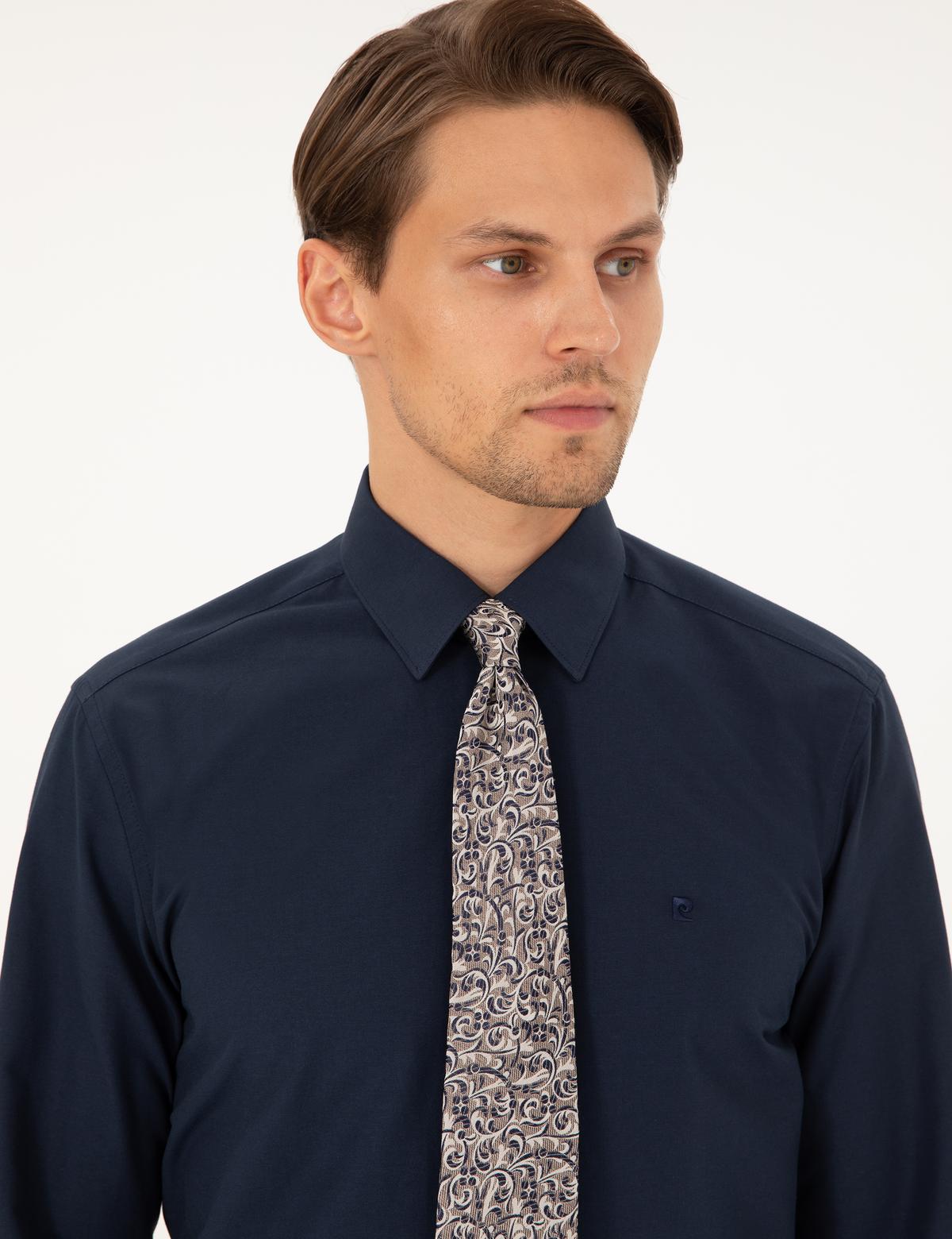 Lacivert Regular Fit Uzun Kollu Basic Gömlek - 50298003041