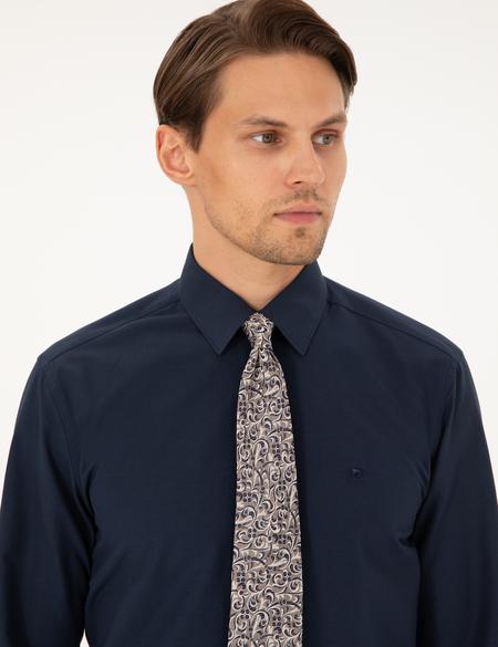 Lacivert Regular Fit Uzun Kollu Basic Gömlek - 50298003041