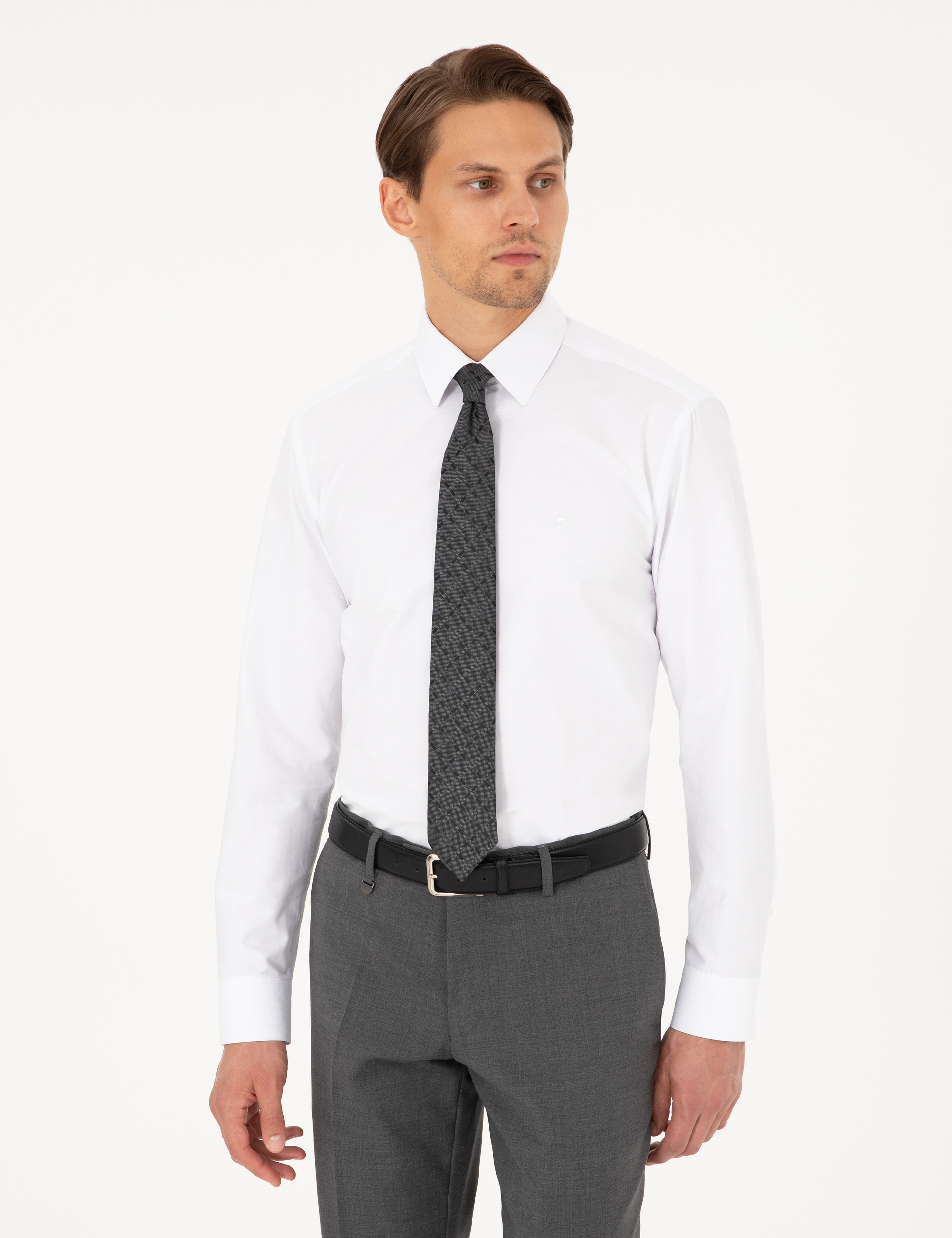 Beyaz Regular Fit Uzun Kollu Basic Gömlek