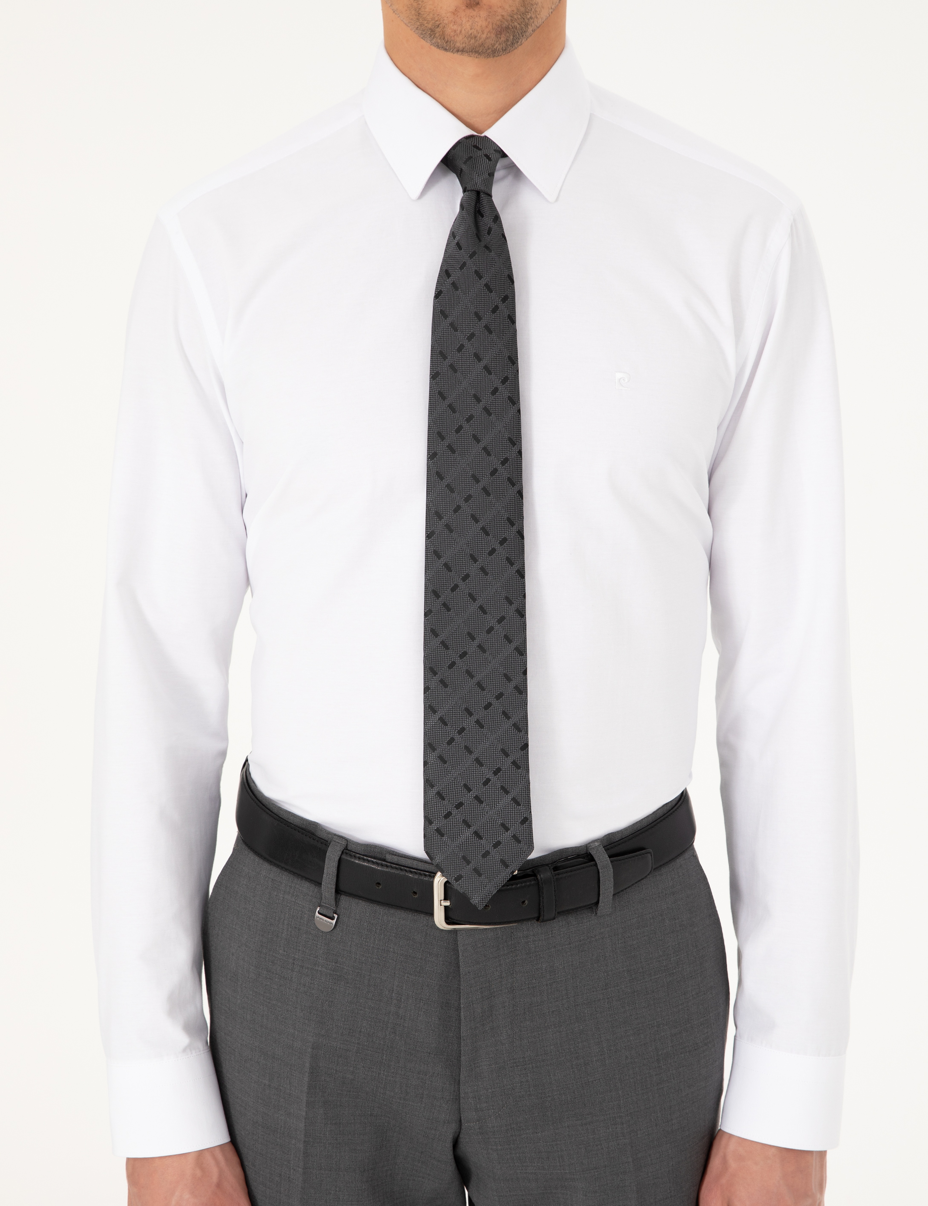 Beyaz Regular Fit Uzun Kollu Basic Gömlek - Image 6
