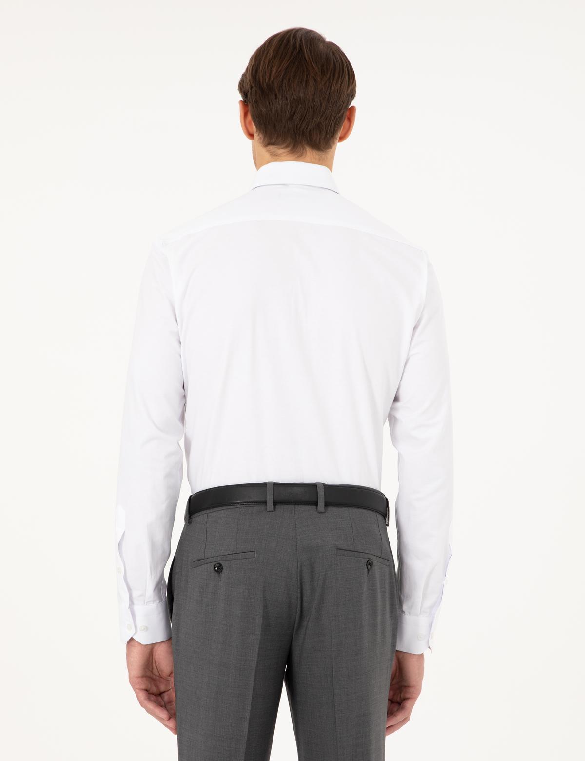 Beyaz Regular Fit Uzun Kollu Basic Gömlek - 50298003014