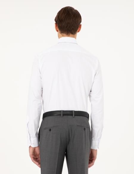 Beyaz Regular Fit Uzun Kollu Basic Gömlek - 50298003014