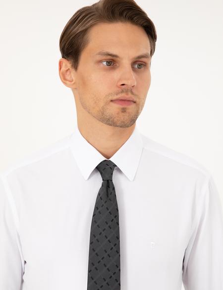 Beyaz Regular Fit Uzun Kollu Basic Gömlek - 50298003014