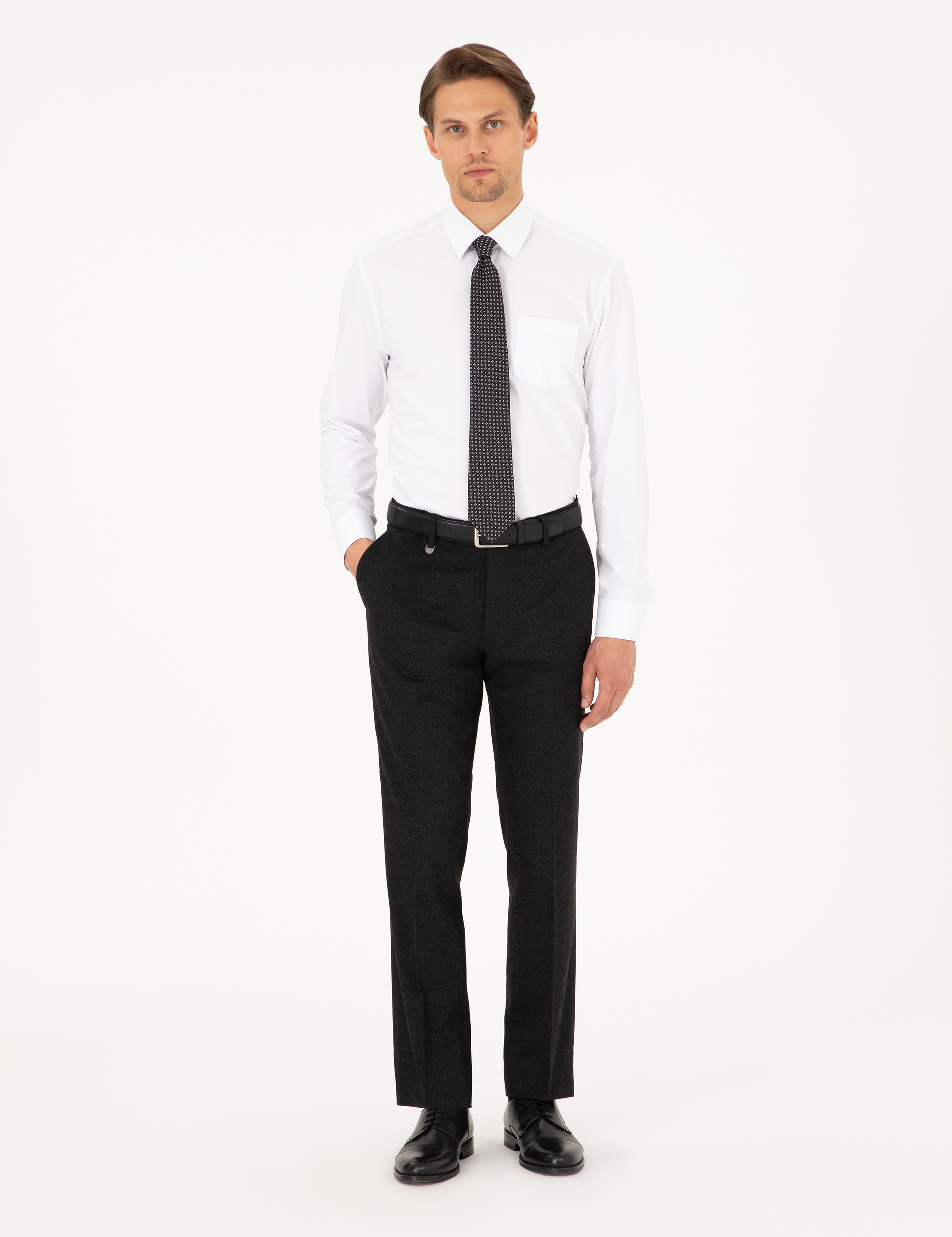 Antrasit Slim Fit Kumaş Pantolon - Image 3