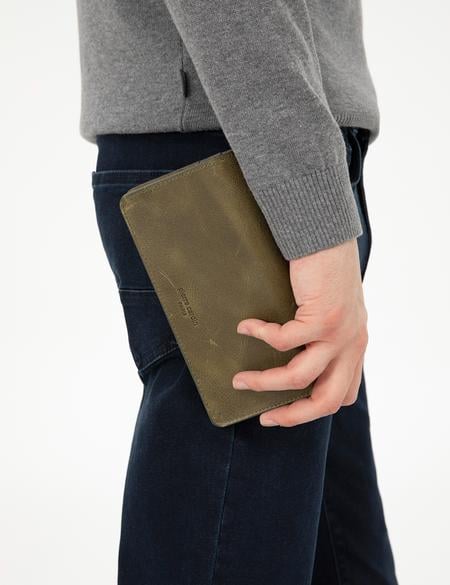 Erkek Haki Deri Cüzdan - 50305186001