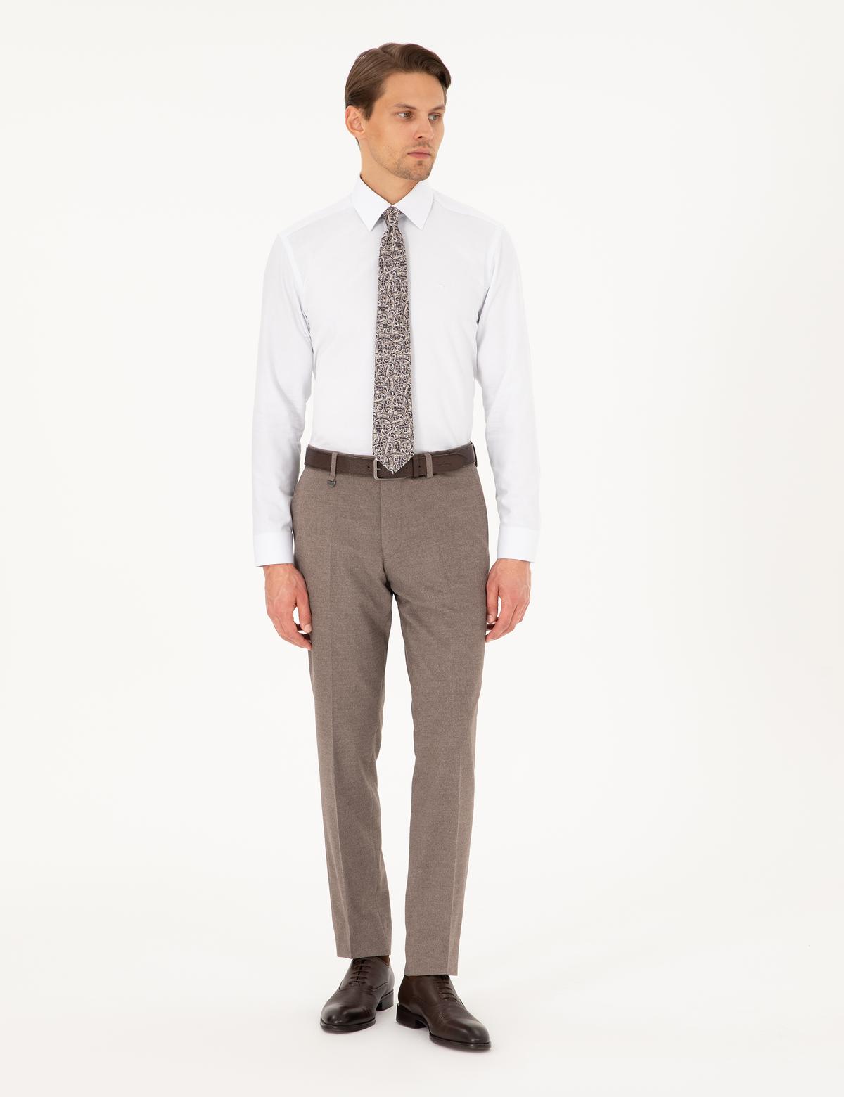 Açık Kahverengi Slim Fit Kumaş Pantolon - 50293167072