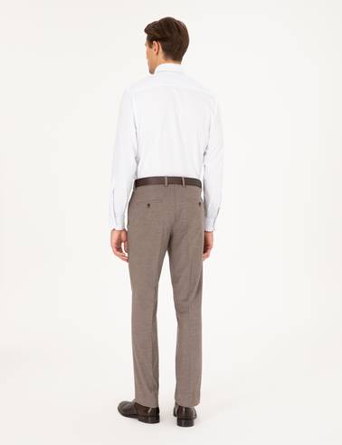 Açık Kahverengi Slim Fit Kumaş Pantolon
