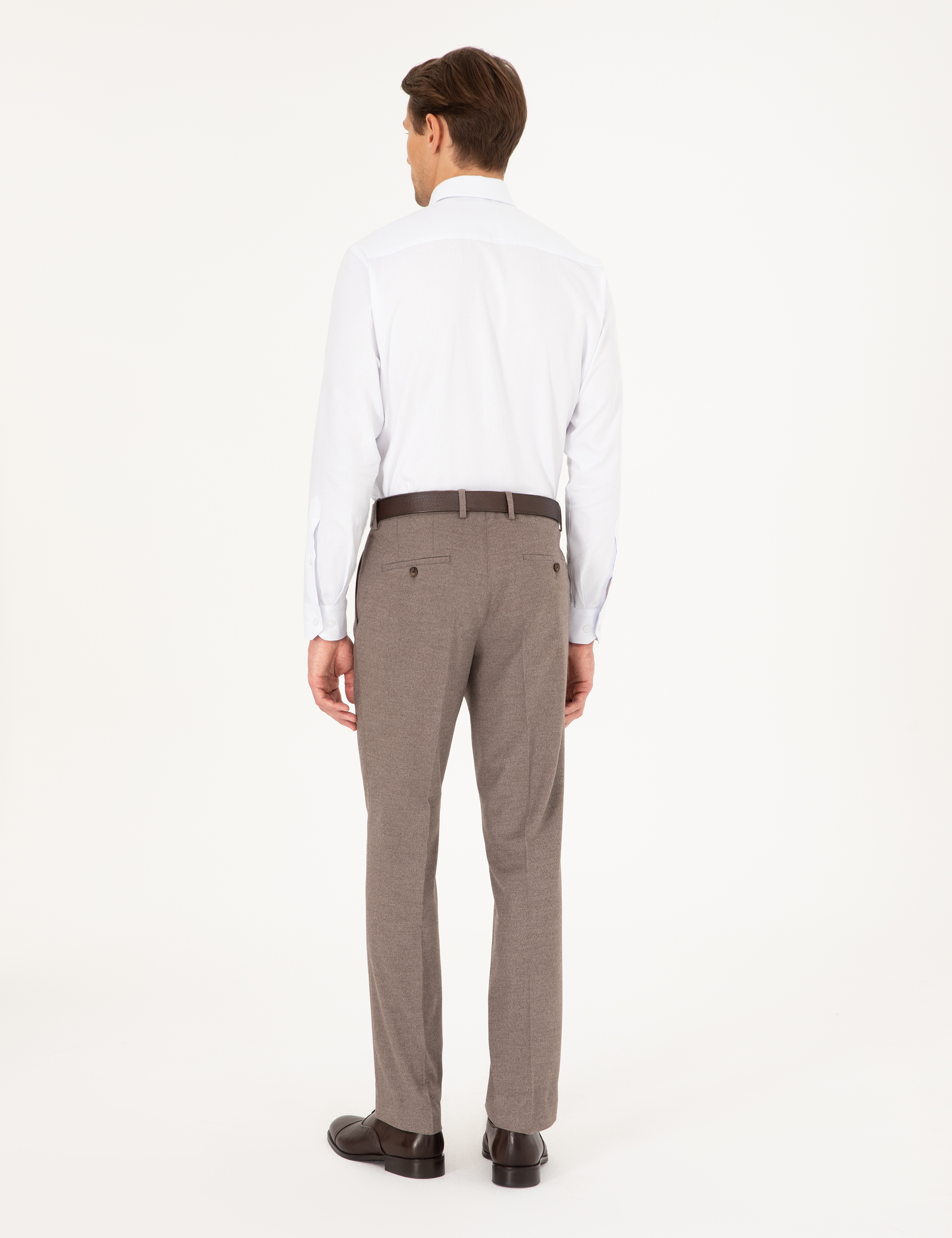 Açık Kahverengi Slim Fit Kumaş Pantolon - Image 4