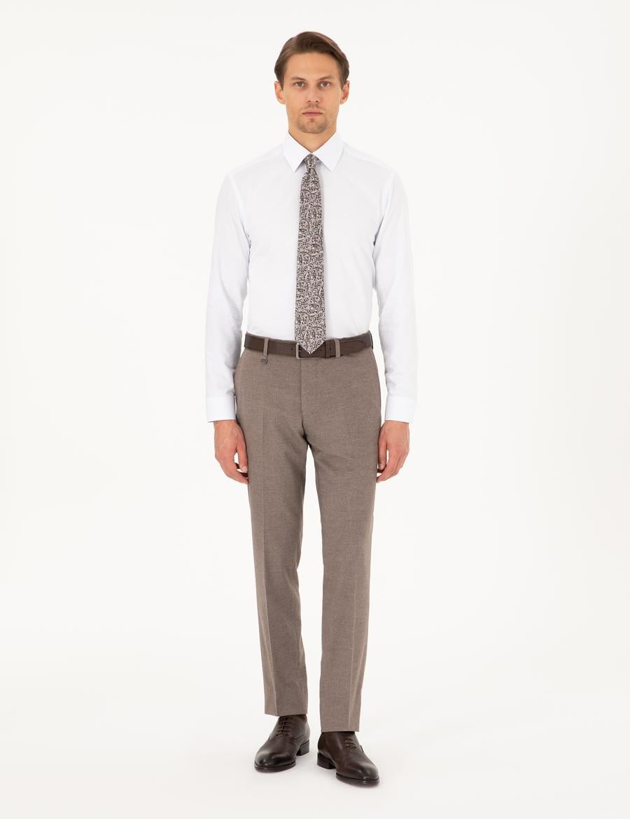 Açık Kahverengi Slim Fit Kumaş Pantolon