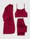 Bordo Saten 3'lü Pijama Takımı