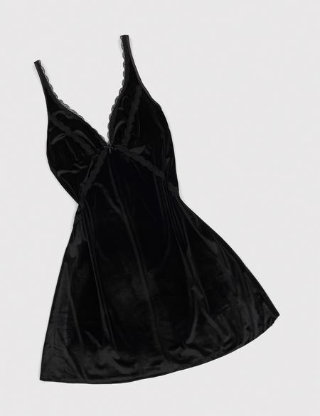 Siyah Kadife Gecelik - 50303902004