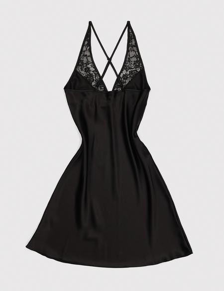 Siyah Saten Gecelik - 50303901004