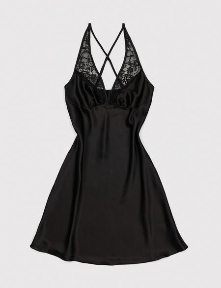 Siyah Saten Gecelik - 50303901004