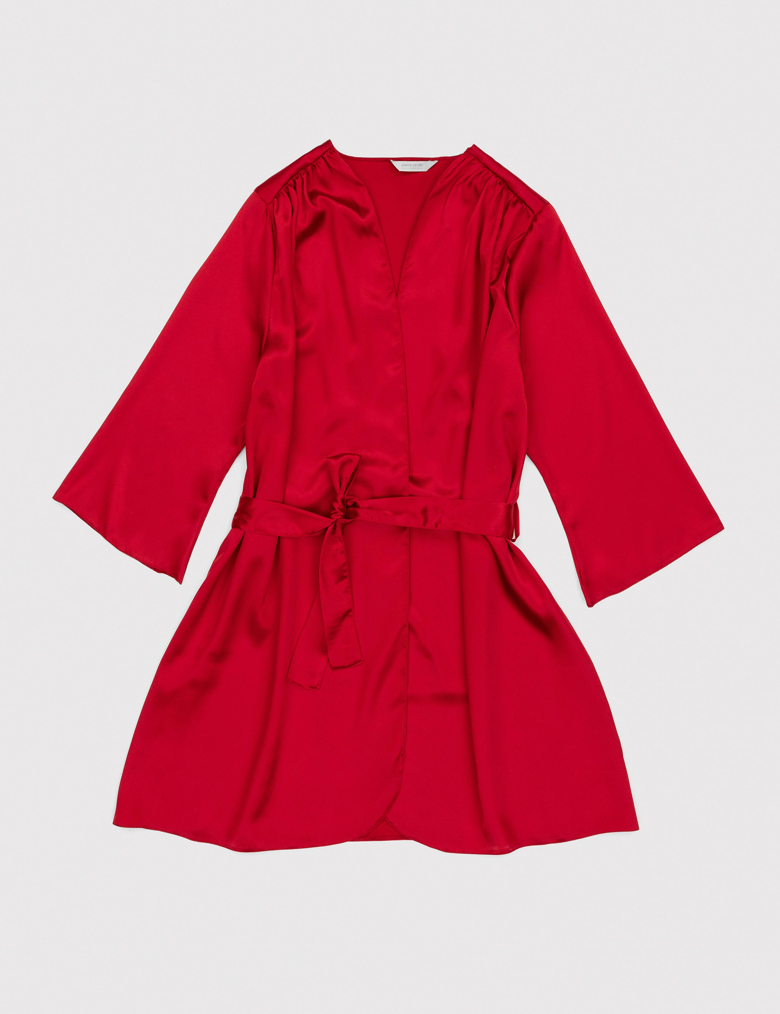 Kırmızı Saten 3'lü Pijama Takımı