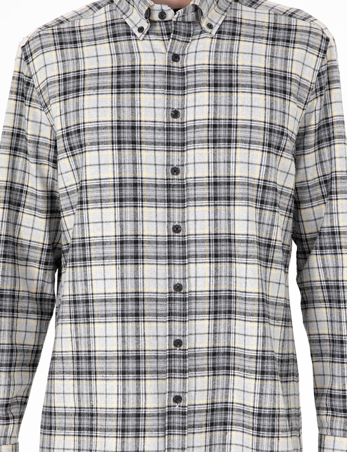 Gri Ekose Regular Fit Uzun Kollu Gömlek - 50292888003