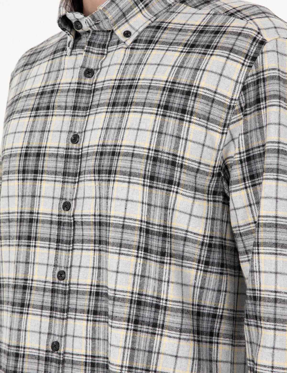 Gri Ekose Regular Fit Uzun Kollu Gömlek - 50292888003