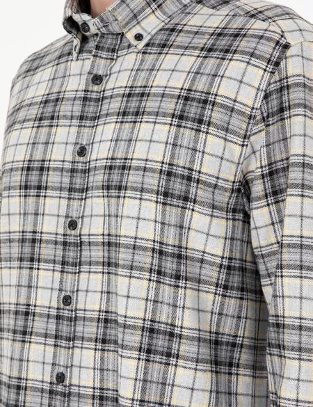 Gri Ekose Regular Fit Uzun Kollu Gömlek - 50292888003