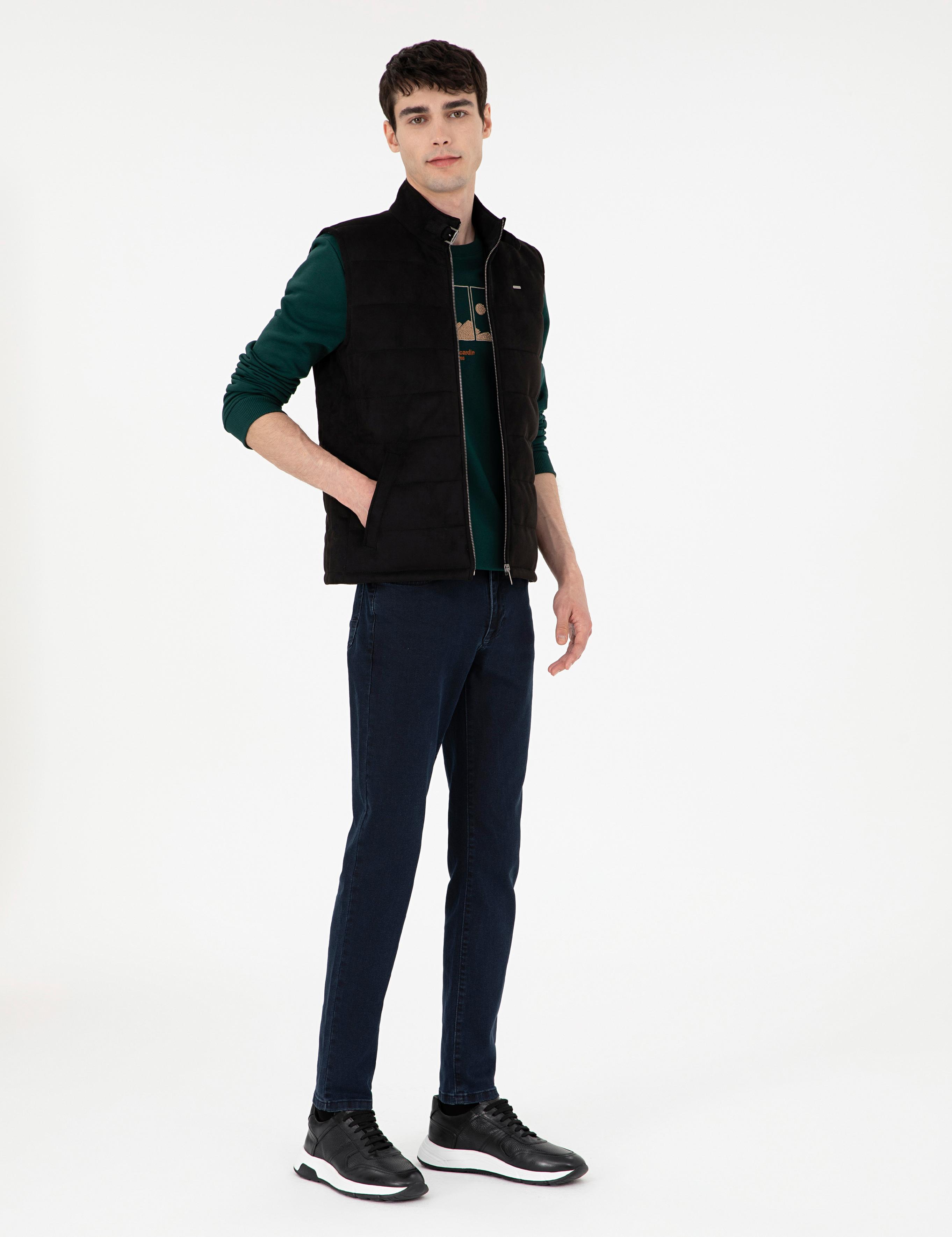 Vizon Suni Deri Yelek