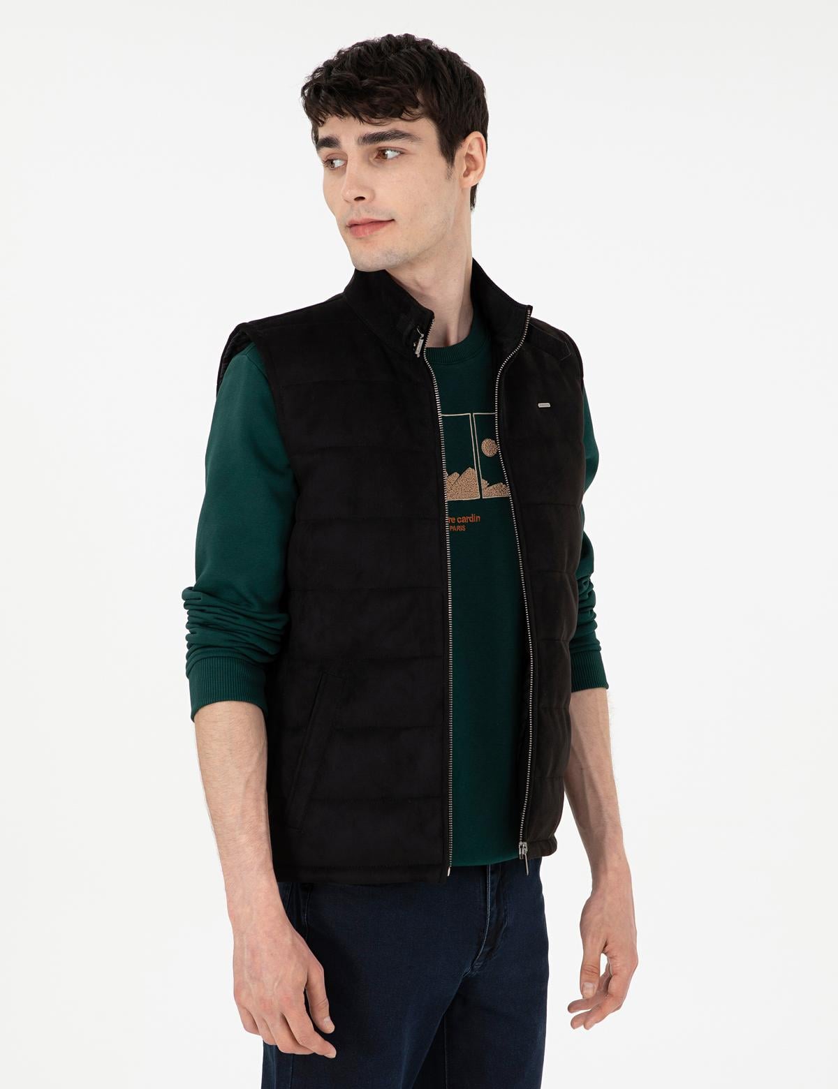 Vizon Suni Deri Yelek