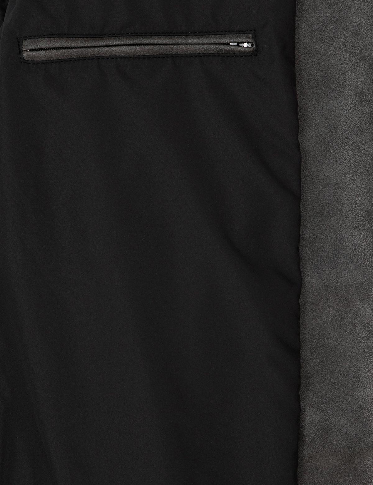 Lacivert Gömlek Yaka Suni Deri Ceket - 50300561009