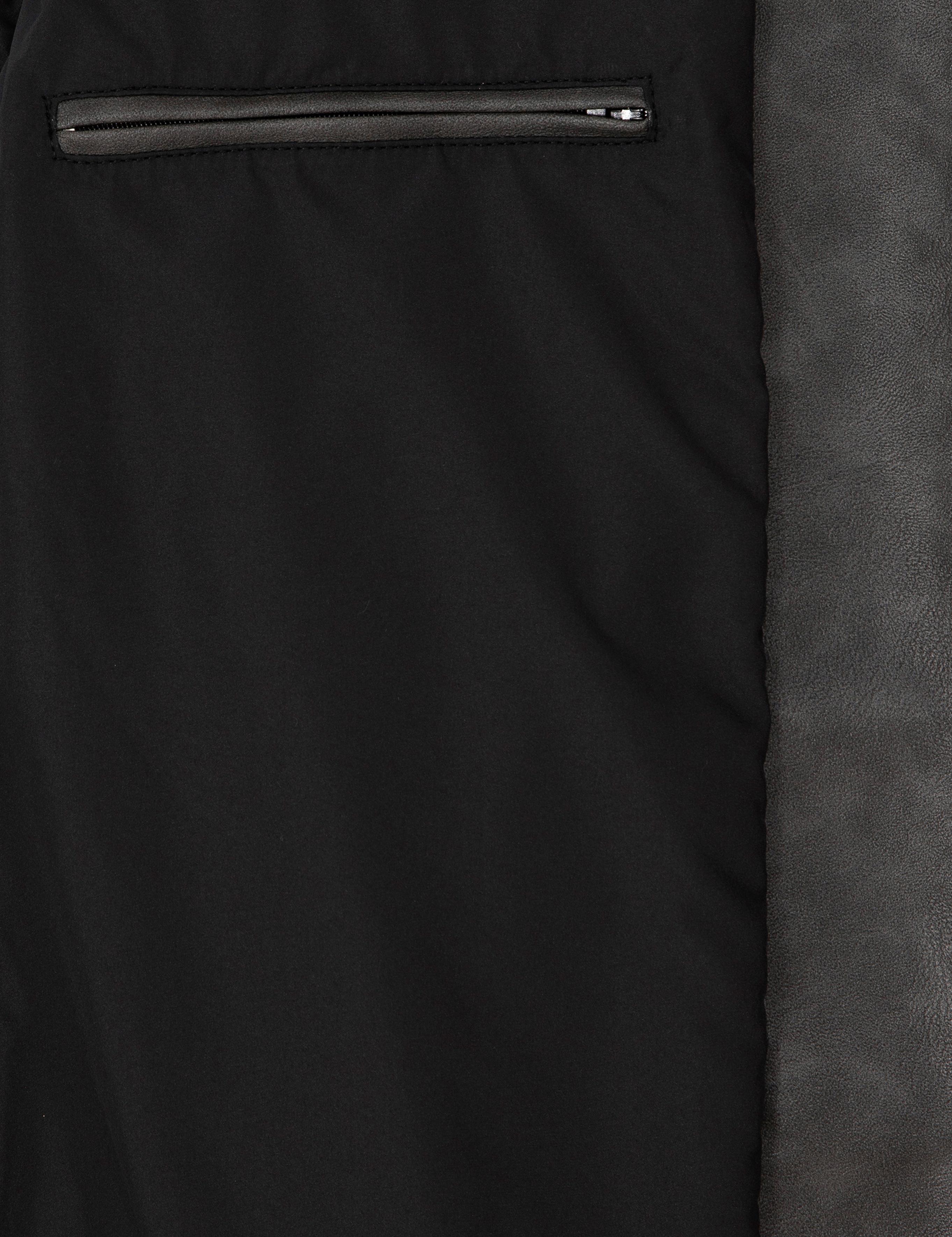 Lacivert Gömlek Yaka Suni Deri Ceket