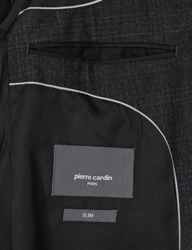 Antrasit Slim Fit Yün Takım Elbise
