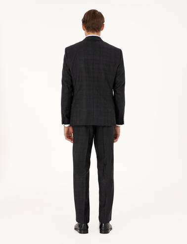 Antrasit Slim Fit Yün Takım Elbise