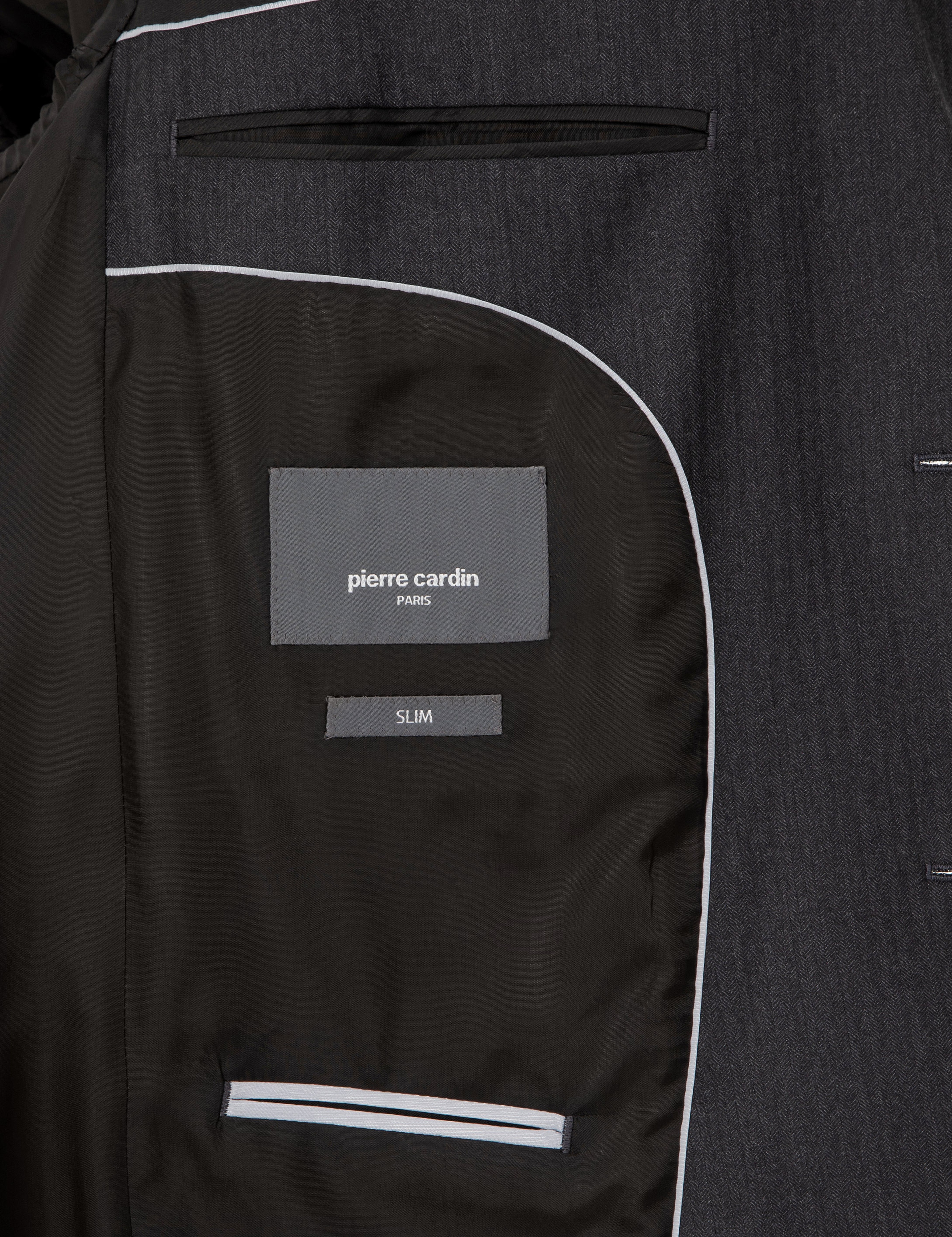 Antrasit Slim Fit Çizgili Yün Takım Elbise - Image 6
