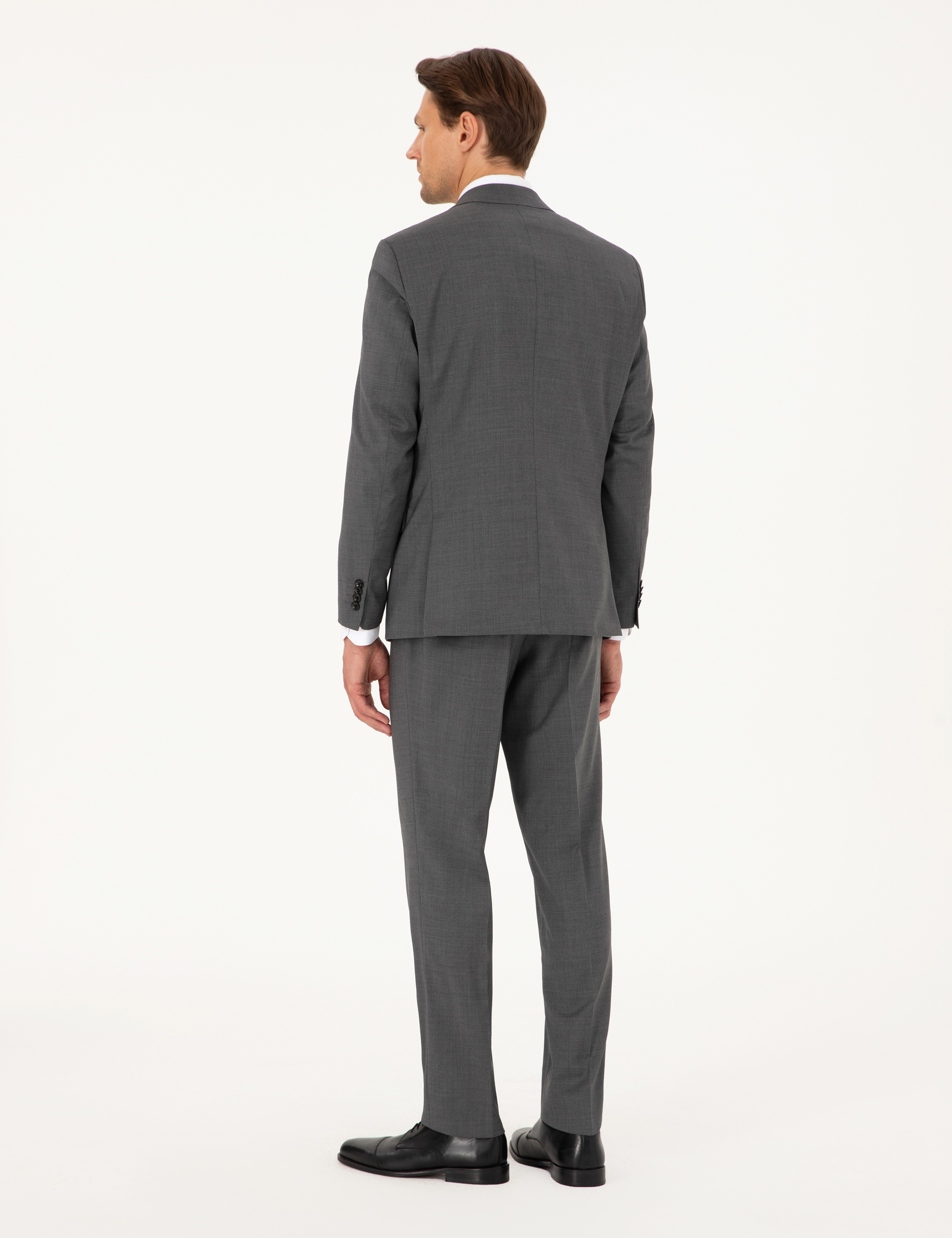 Füme Slim Fit Yün Takım Elbise - Image 5