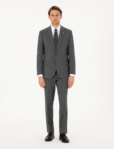 Füme Slim Fit %100 Yün Takım Elbise - 50294275026