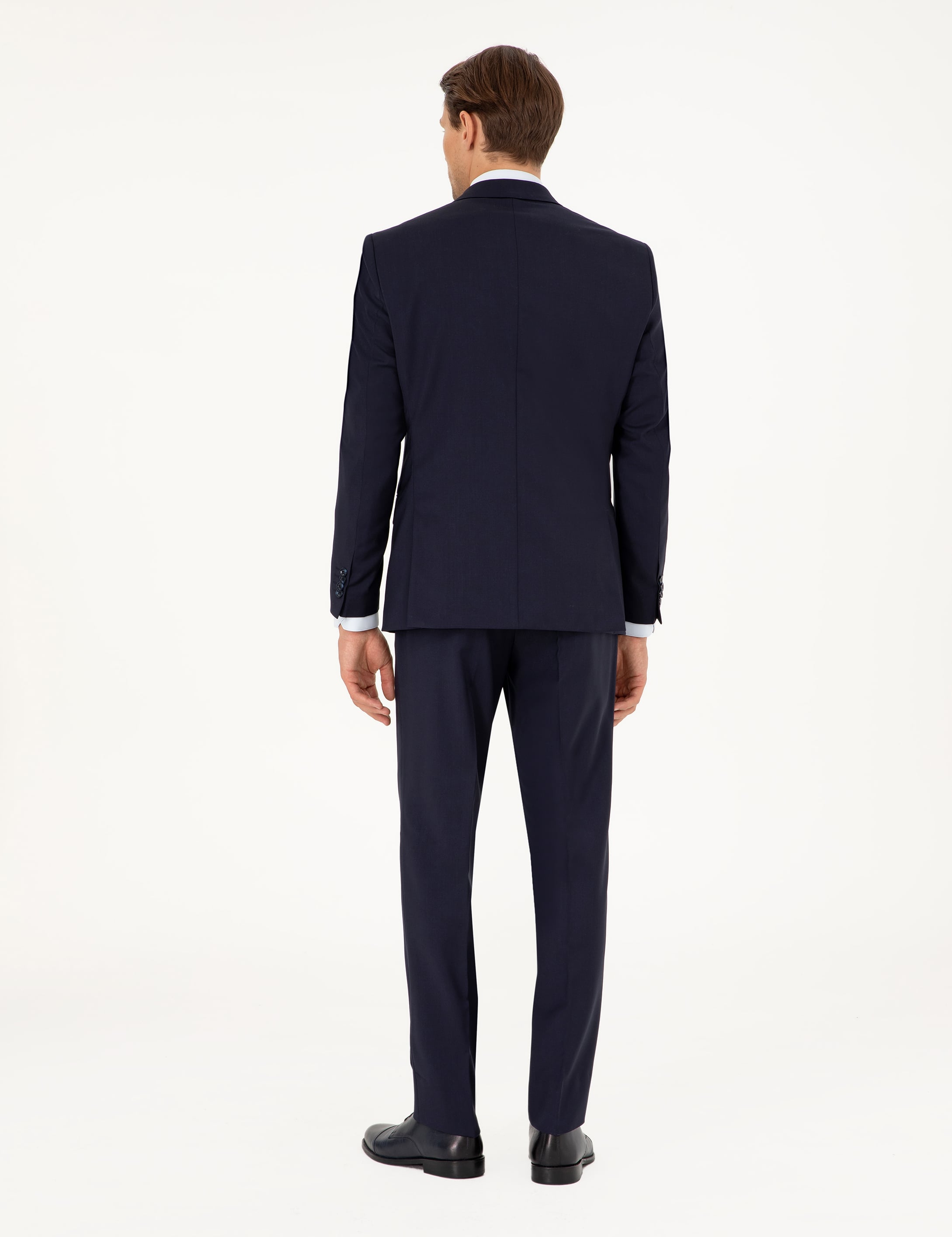 Lacivert Slim Fit %100 Yün Takım Elbise