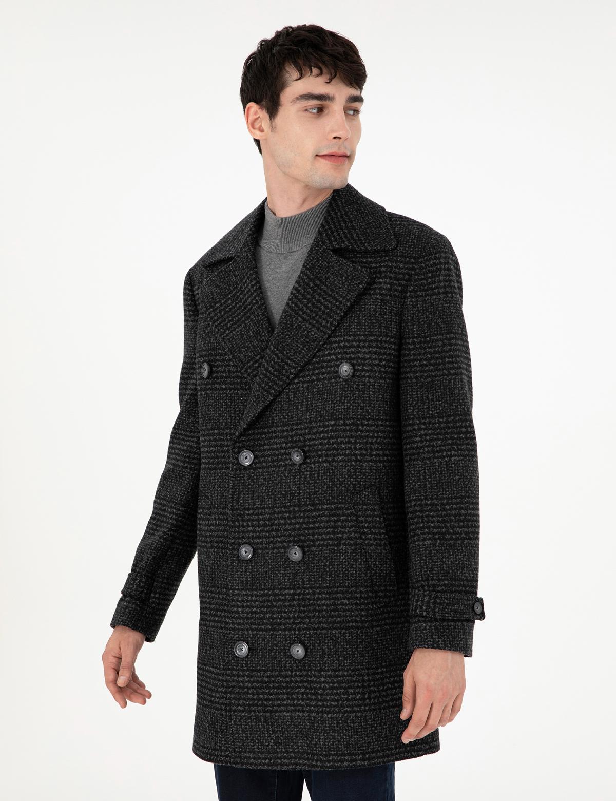 Füme Slim Fit Kaşe Kaban - 50293272007