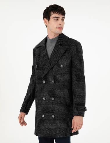 Füme Slim Fit Kaşe Kaban