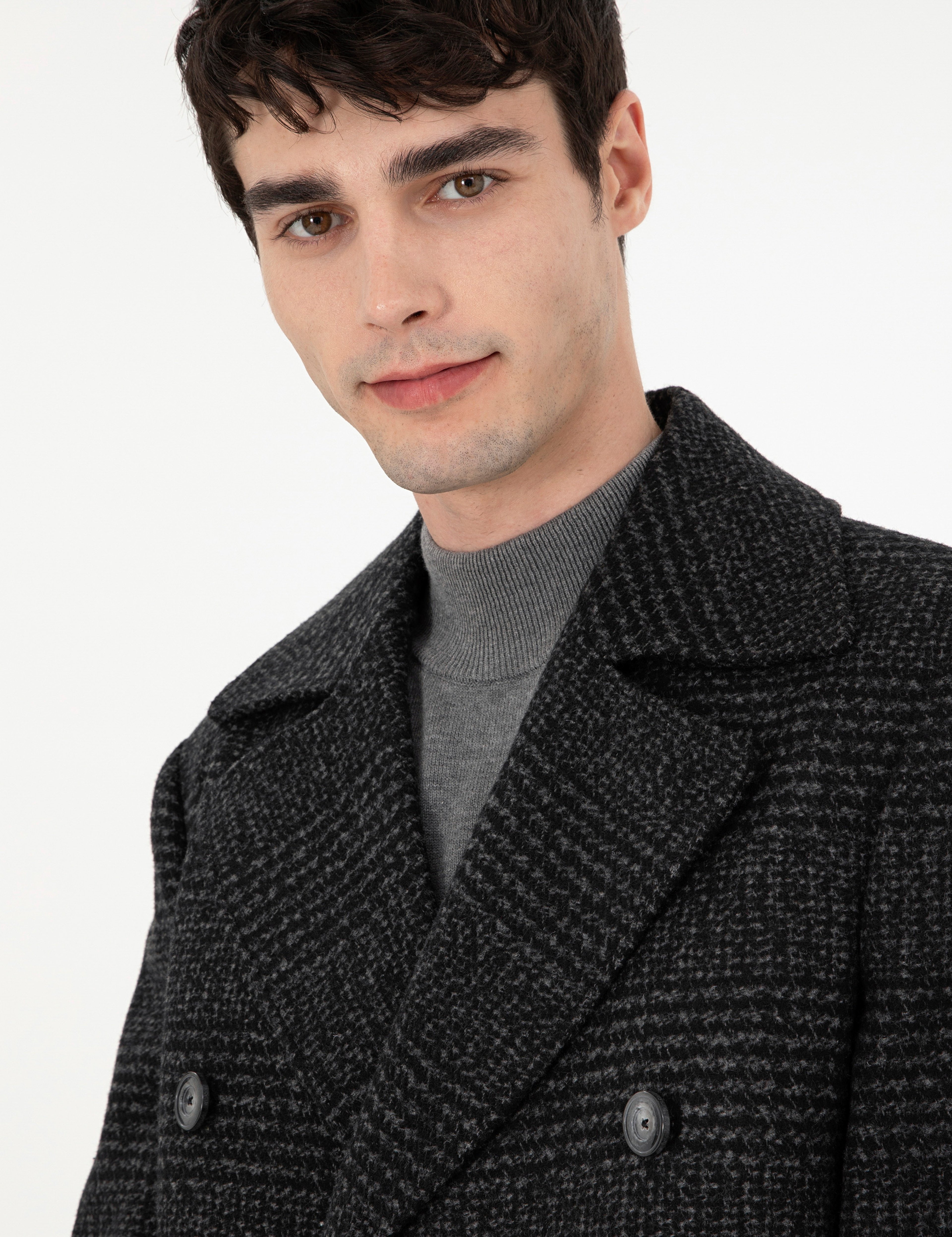 Füme Slim Fit Kaşe Kaban - Image 2