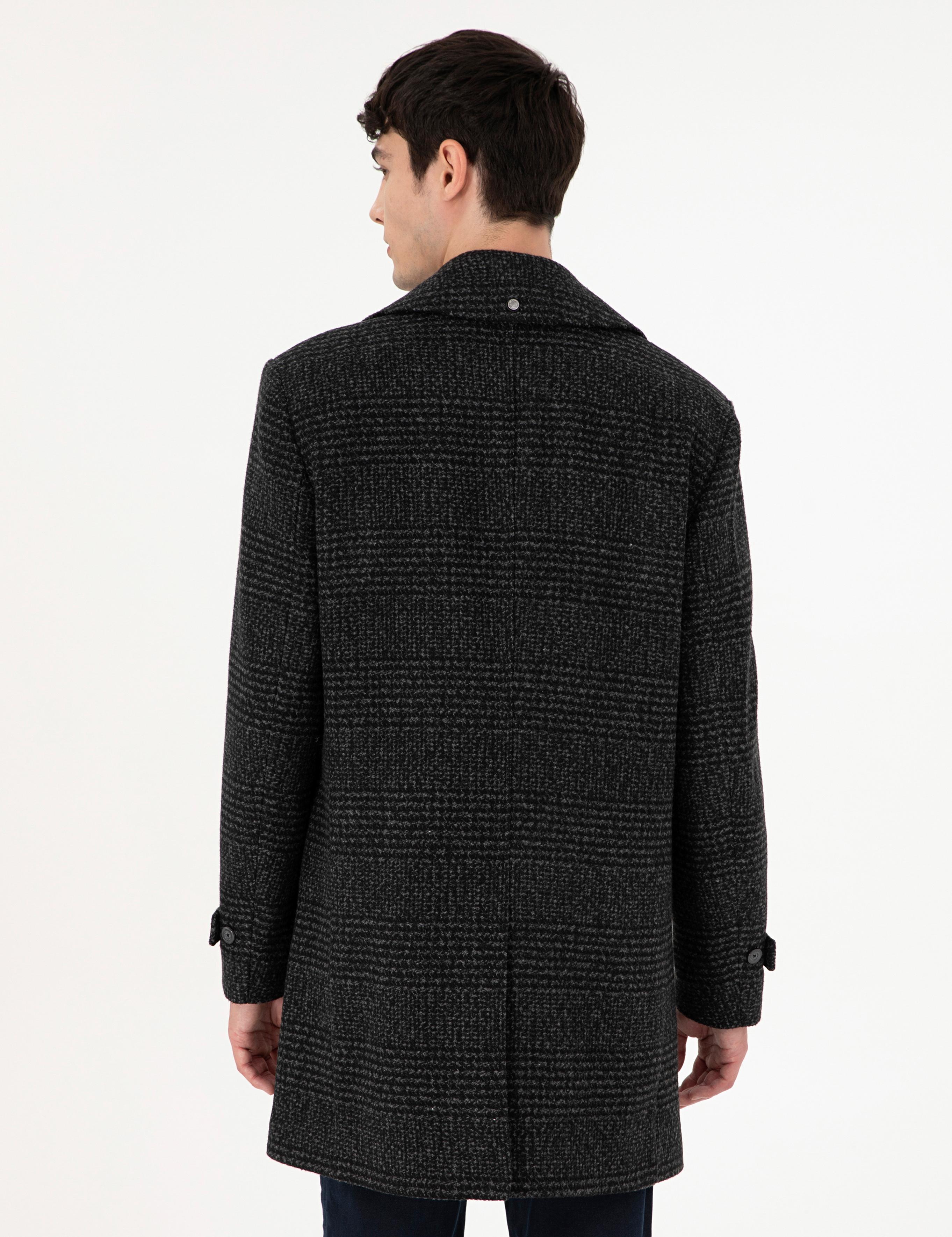 Füme Slim Fit Kaşe Kaban