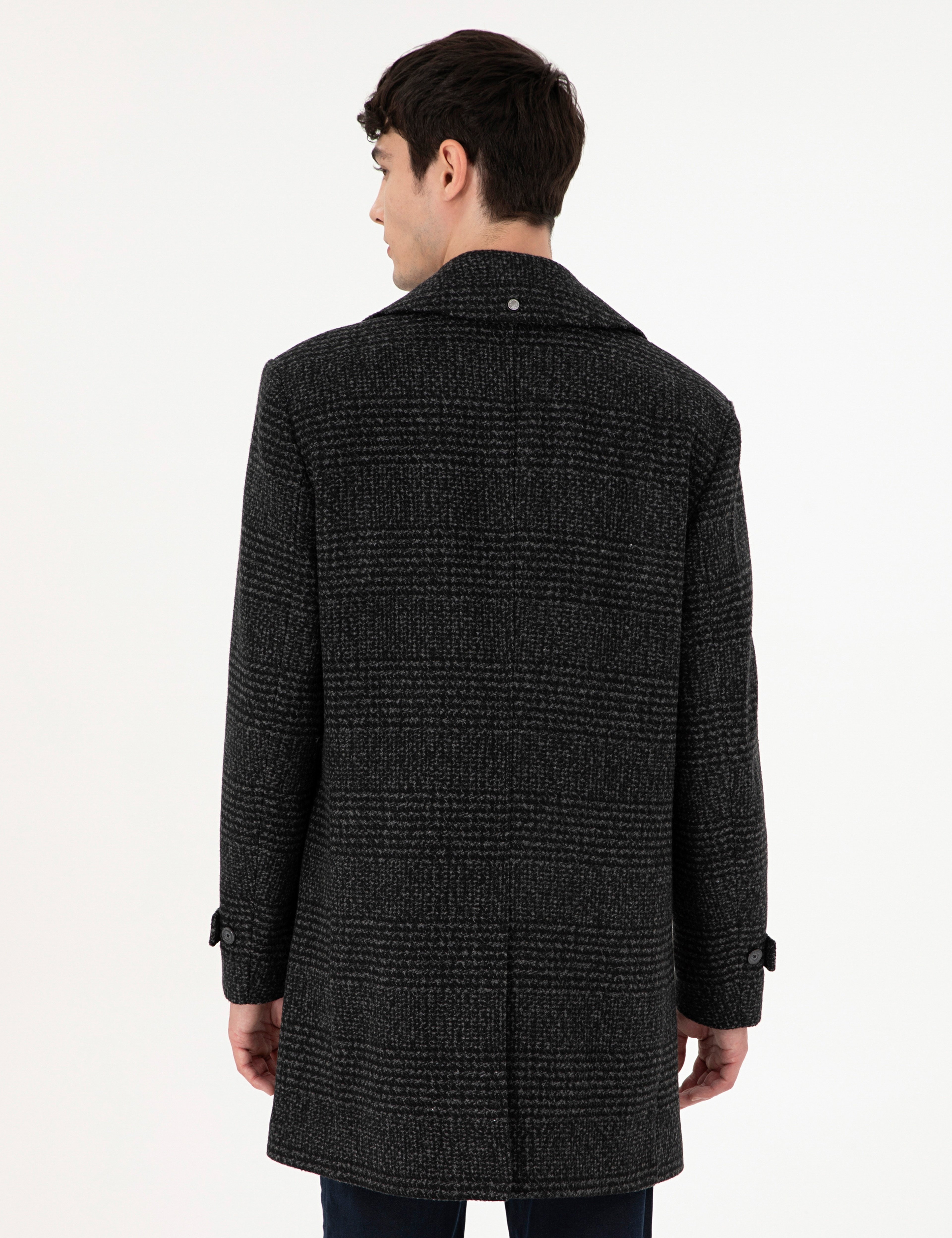 Füme Slim Fit Kaşe Kaban