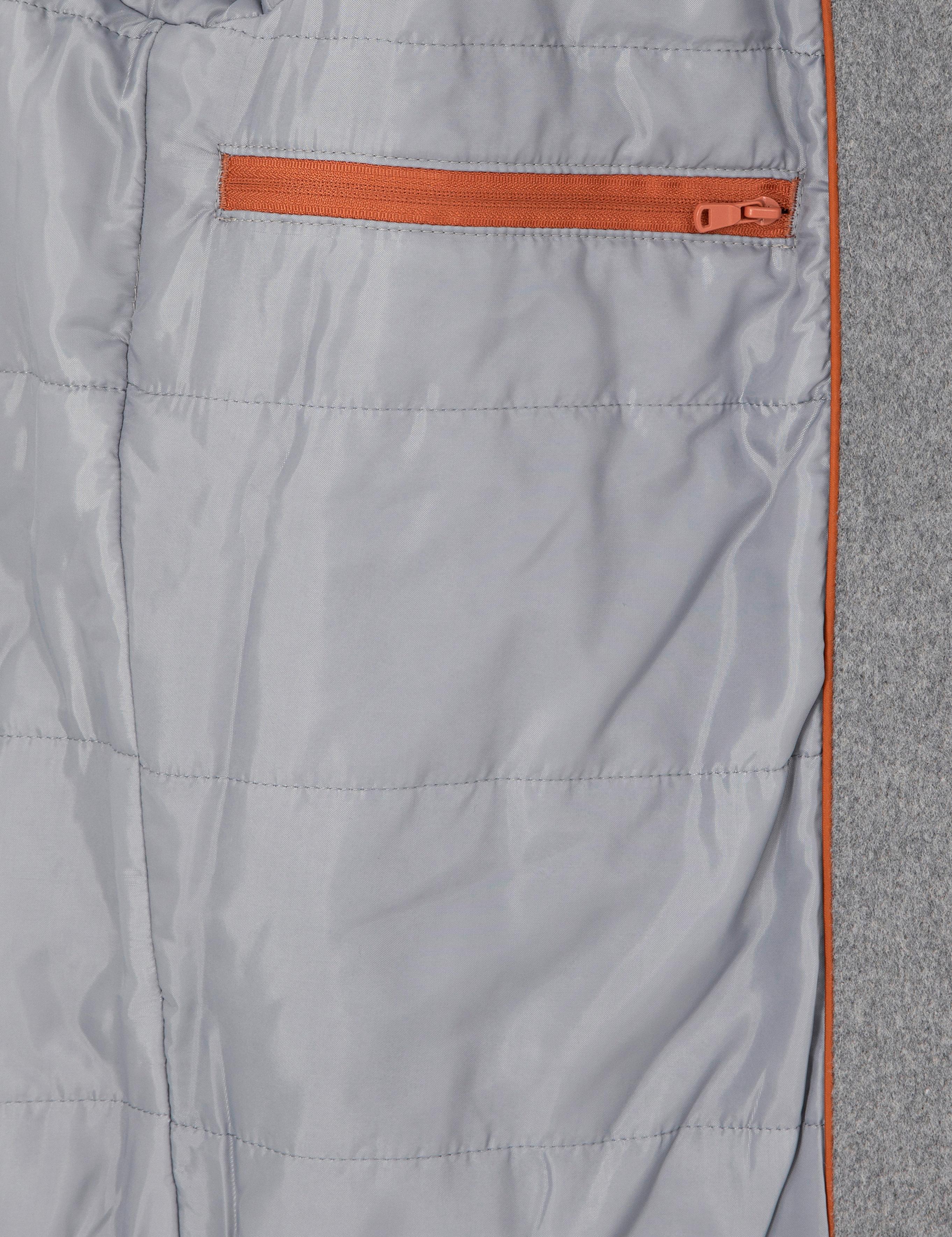 Gri Yün Karışımlı Regular Fit Kaşe Mont