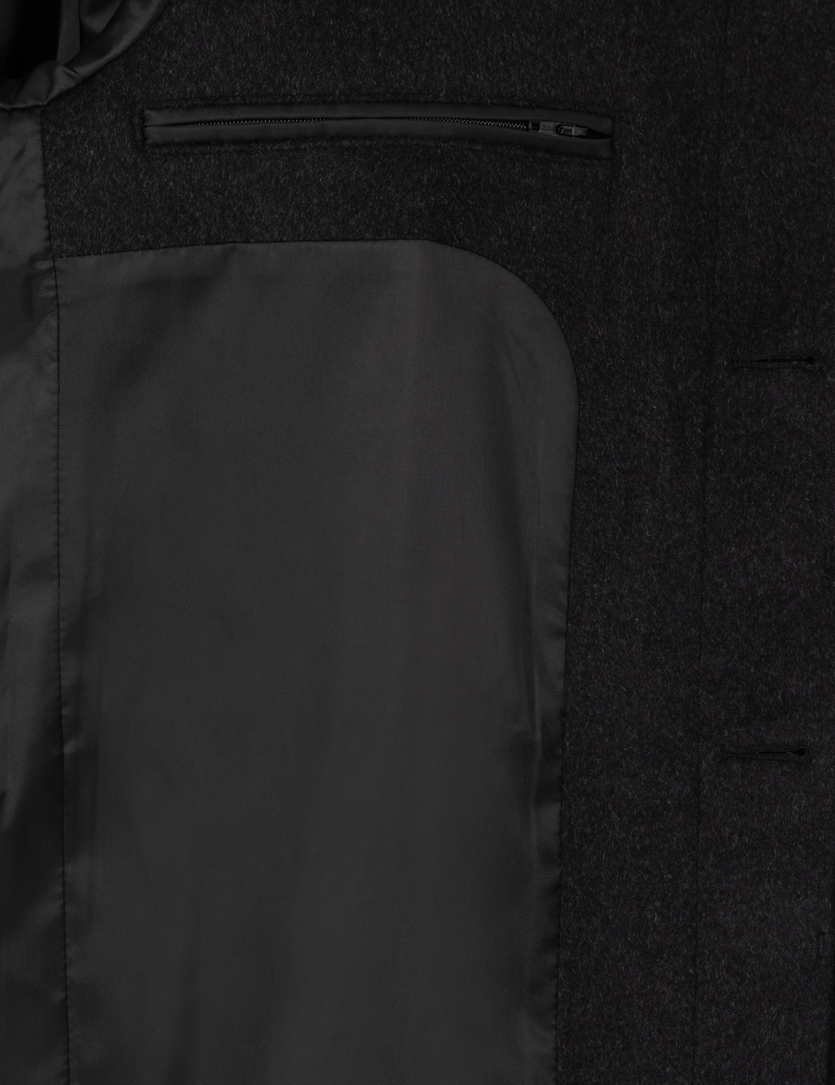 Antrasit Slim Fit Yün Karışımlı Kaşe Kaban