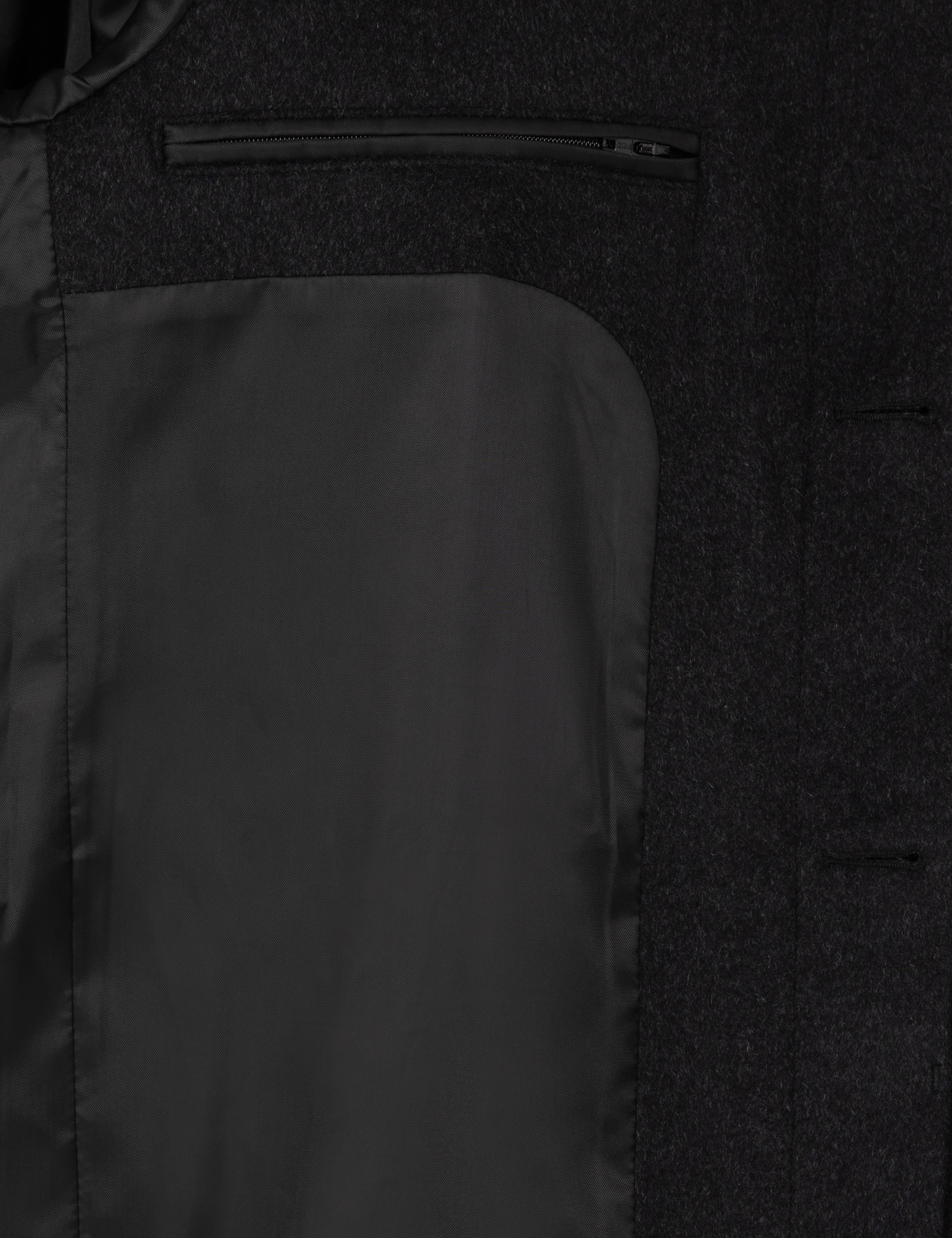 Antrasit Slim Fit Yün Karışımlı Kaşe Kaban - Image 6