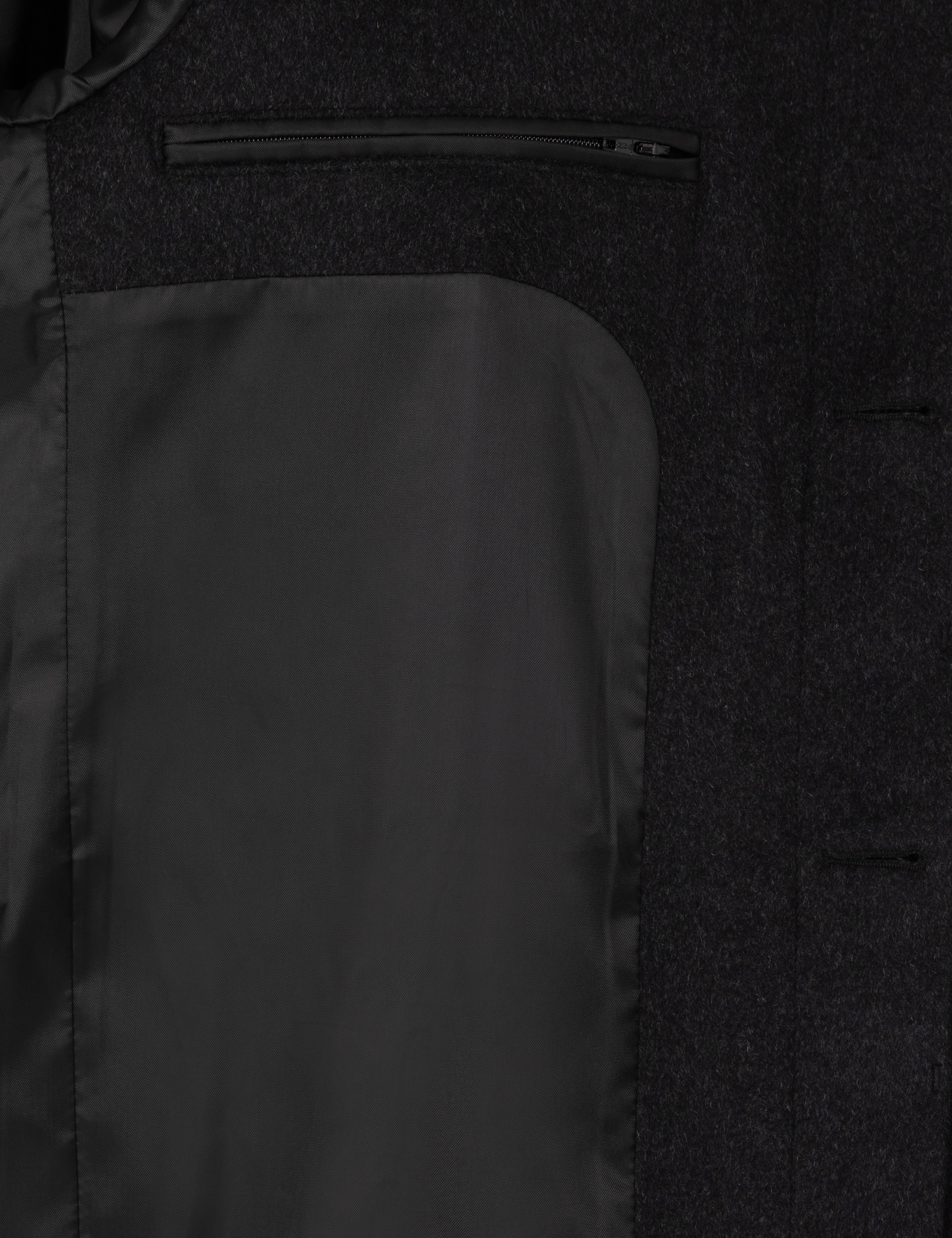 Antrasit Slim Fit Yün Karışımlı Kaşe Kaban