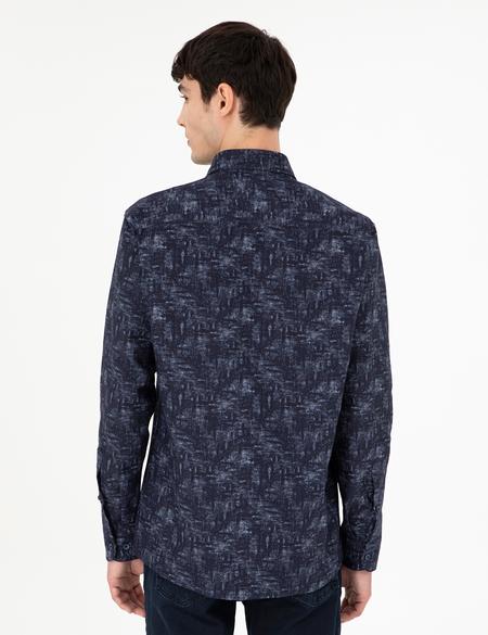 Lacivert Slim Fit Uzun Kollu Gömlek - 50292130003