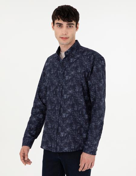 Lacivert Slim Fit Uzun Kollu Gömlek - 50292130003