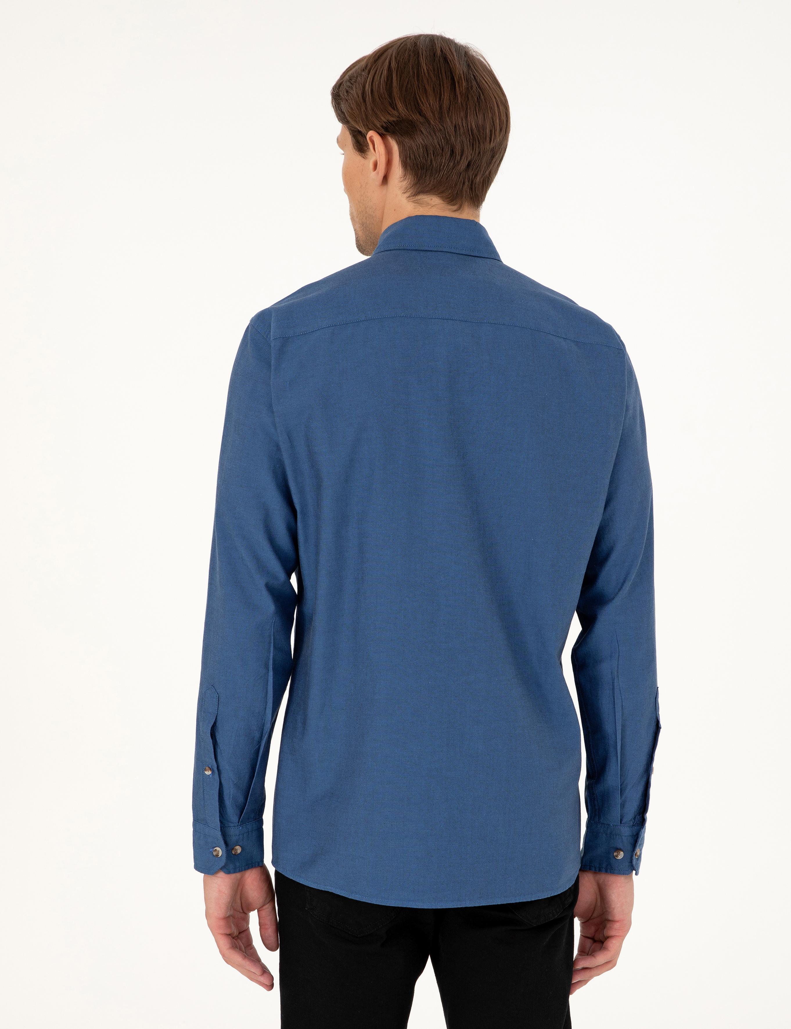 İndigo Slim Fit Uzun Kollu Gömlek