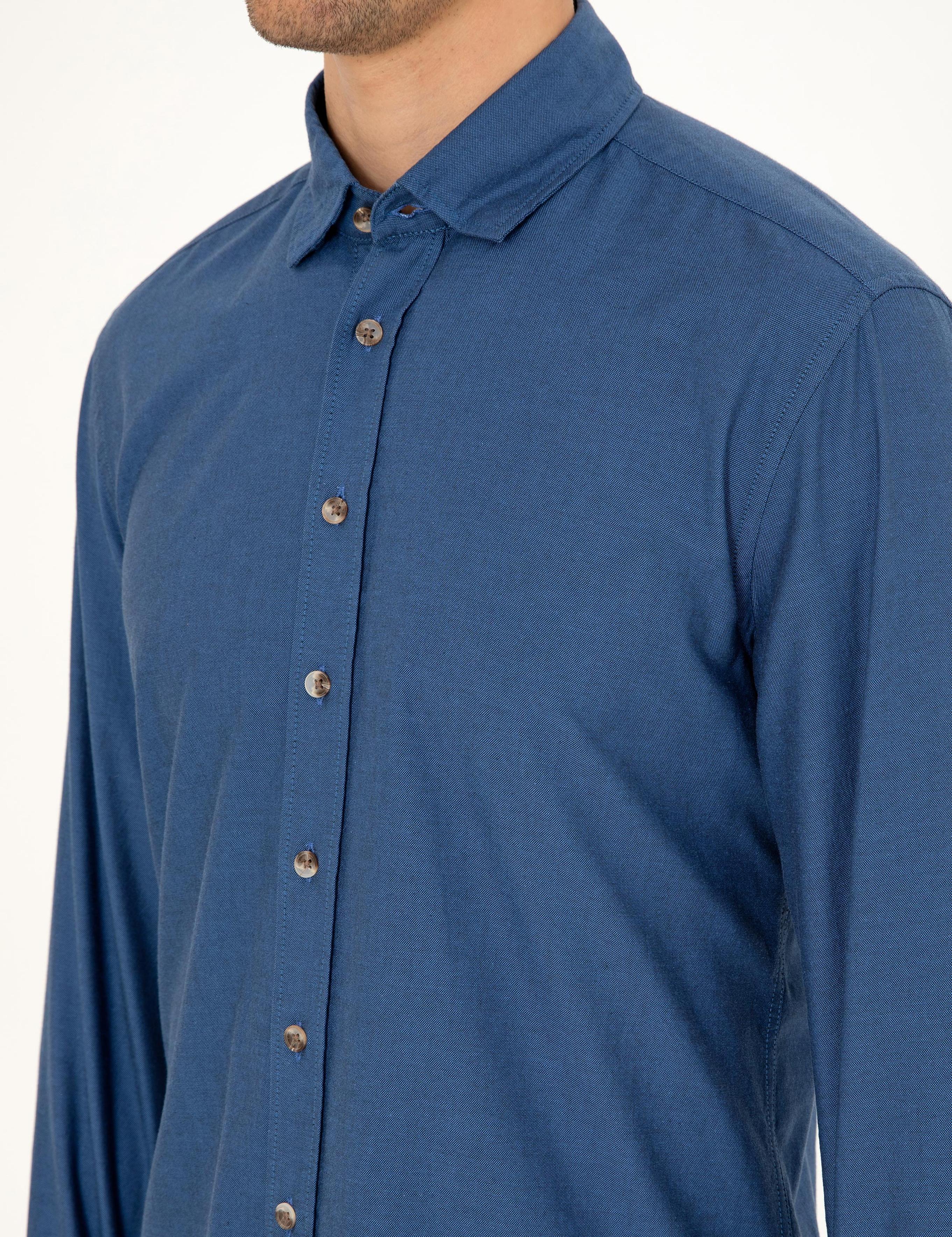 İndigo Slim Fit Uzun Kollu Gömlek