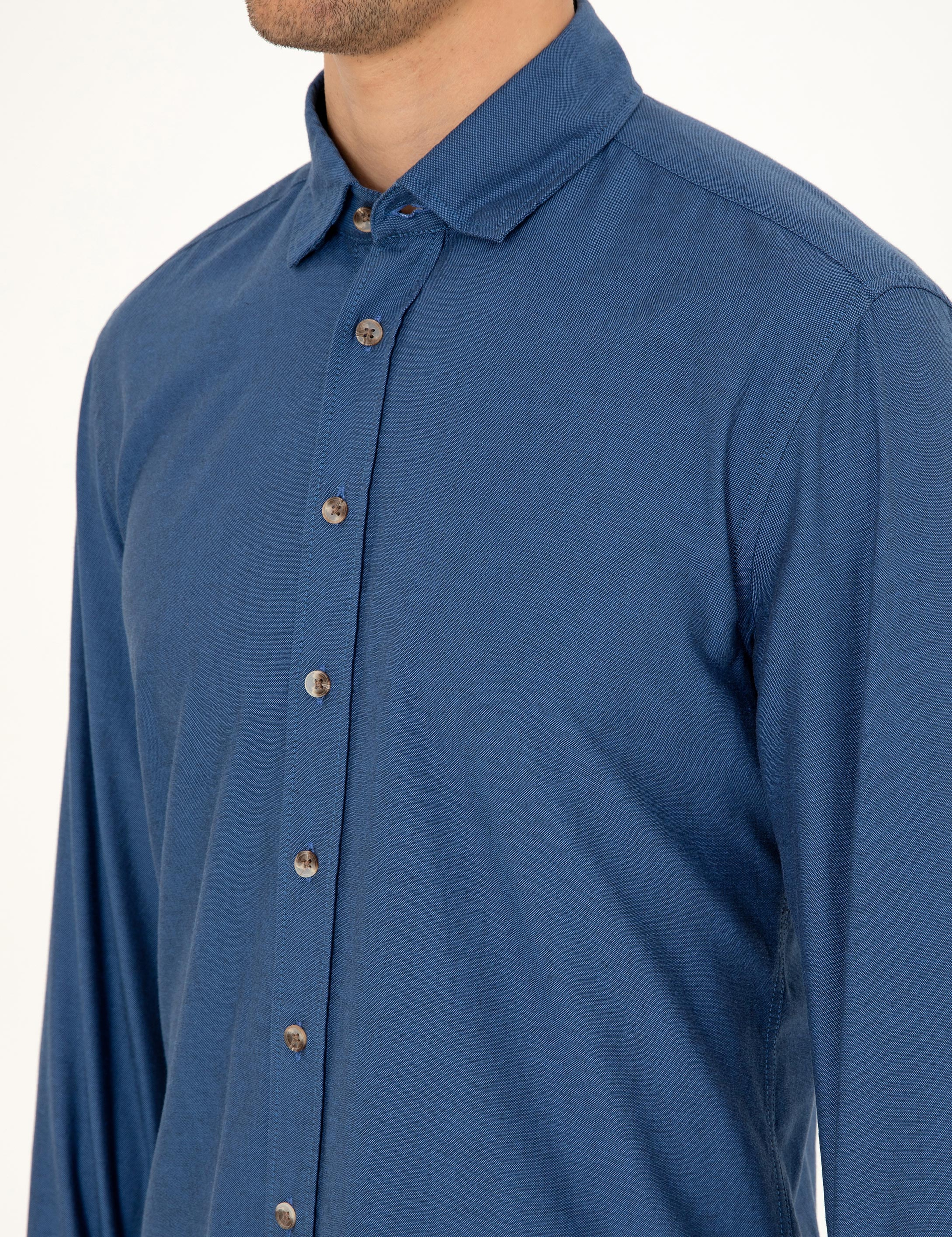 İndigo Slim Fit Uzun Kollu Gömlek - Image 7