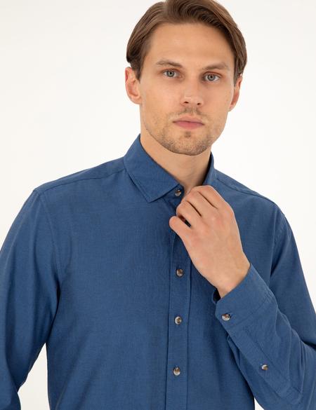 İndigo Slim Fit Uzun Kollu Gömlek - 50293255015