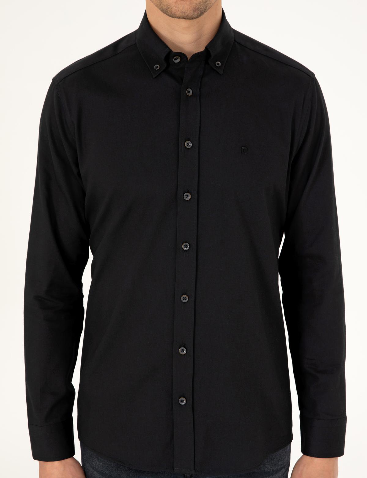 Siyah Regular Fit Uzun Kollu Gömlek - 50298809034