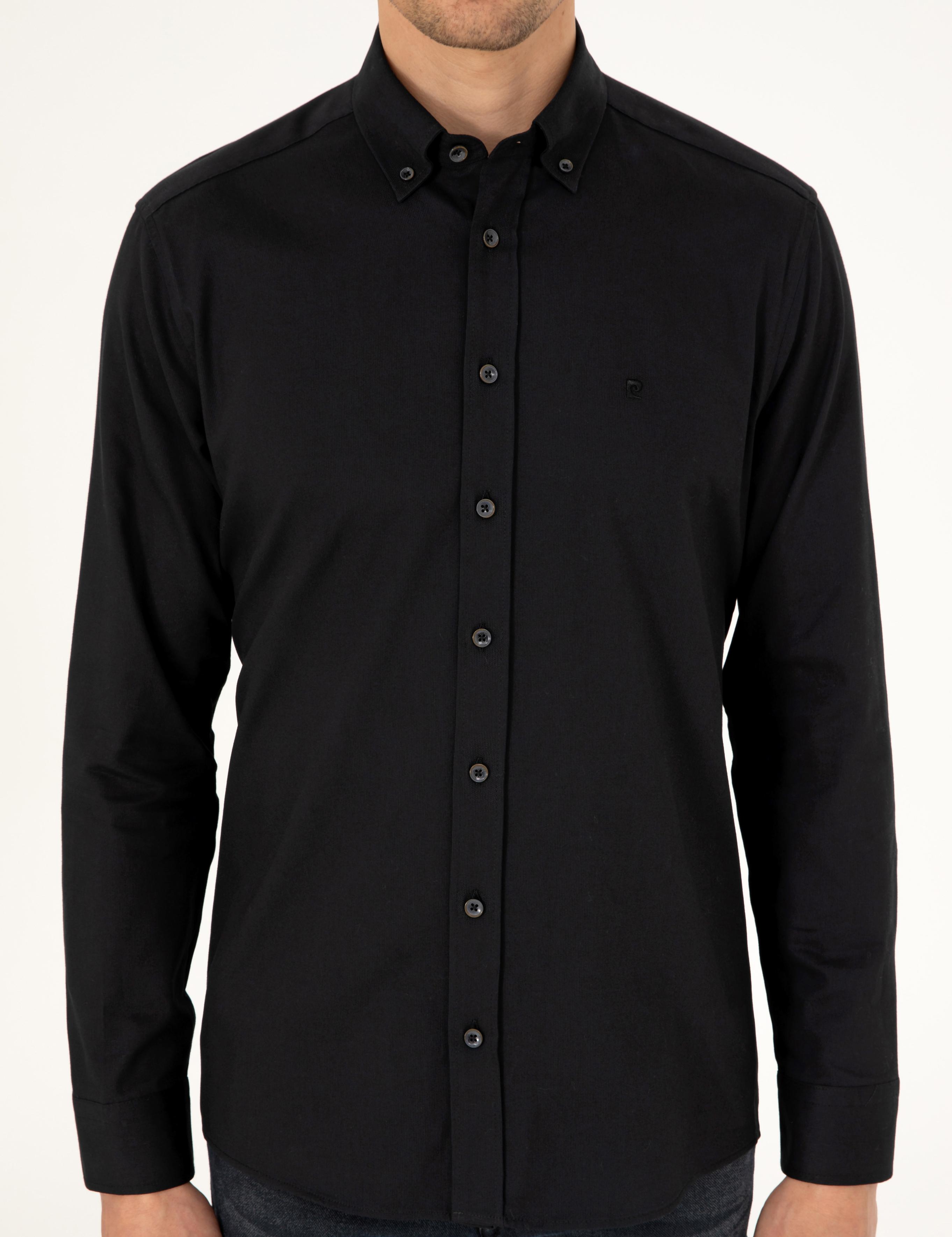 Siyah Regular Fit Uzun Kollu Gömlek