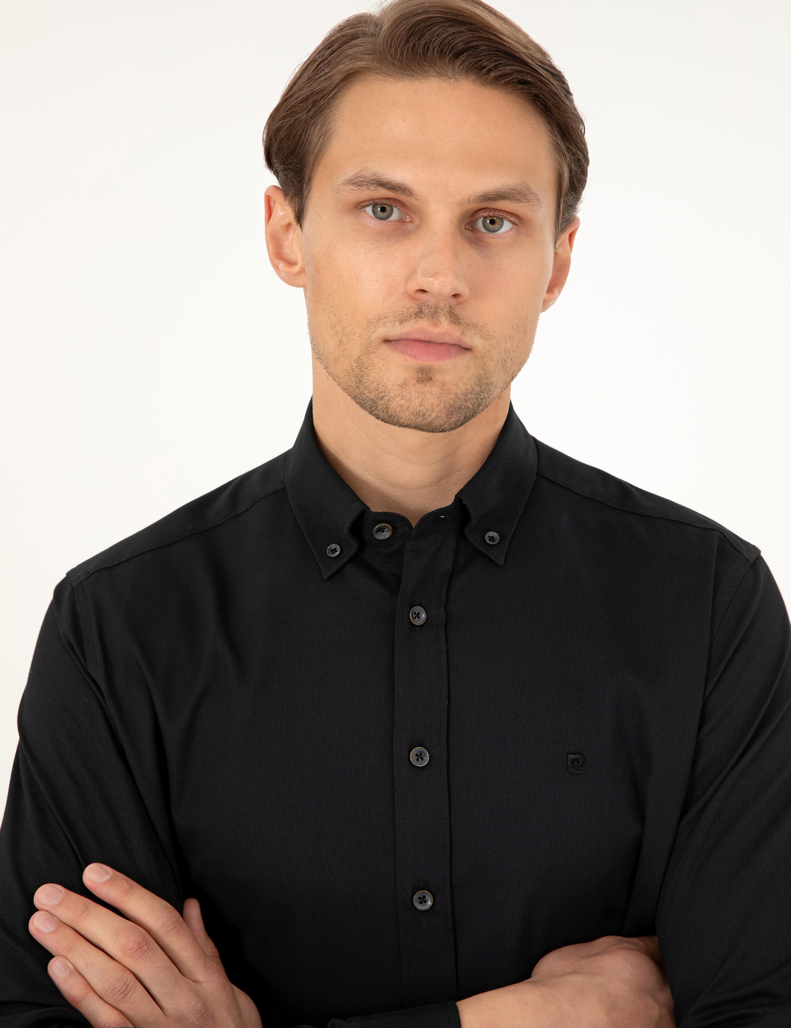 Siyah Regular Fit Uzun Kollu Gömlek