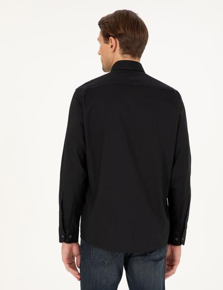 Siyah Regular Fit Uzun Kollu Gömlek - 50298809034
